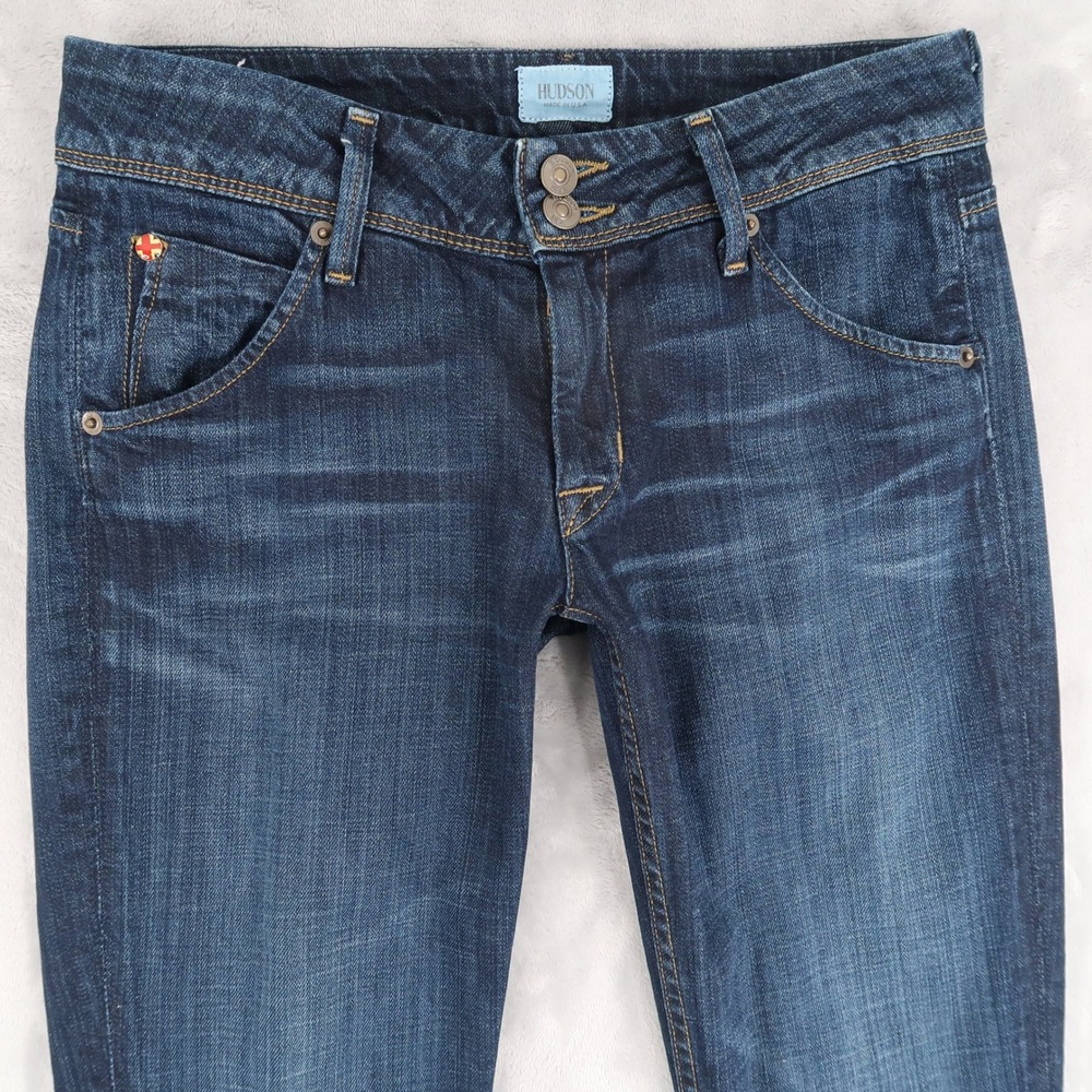 Hudson Skinny Jeans Womens 27x32.5 Blue Collin Flap Dark Wash Denim Preppy